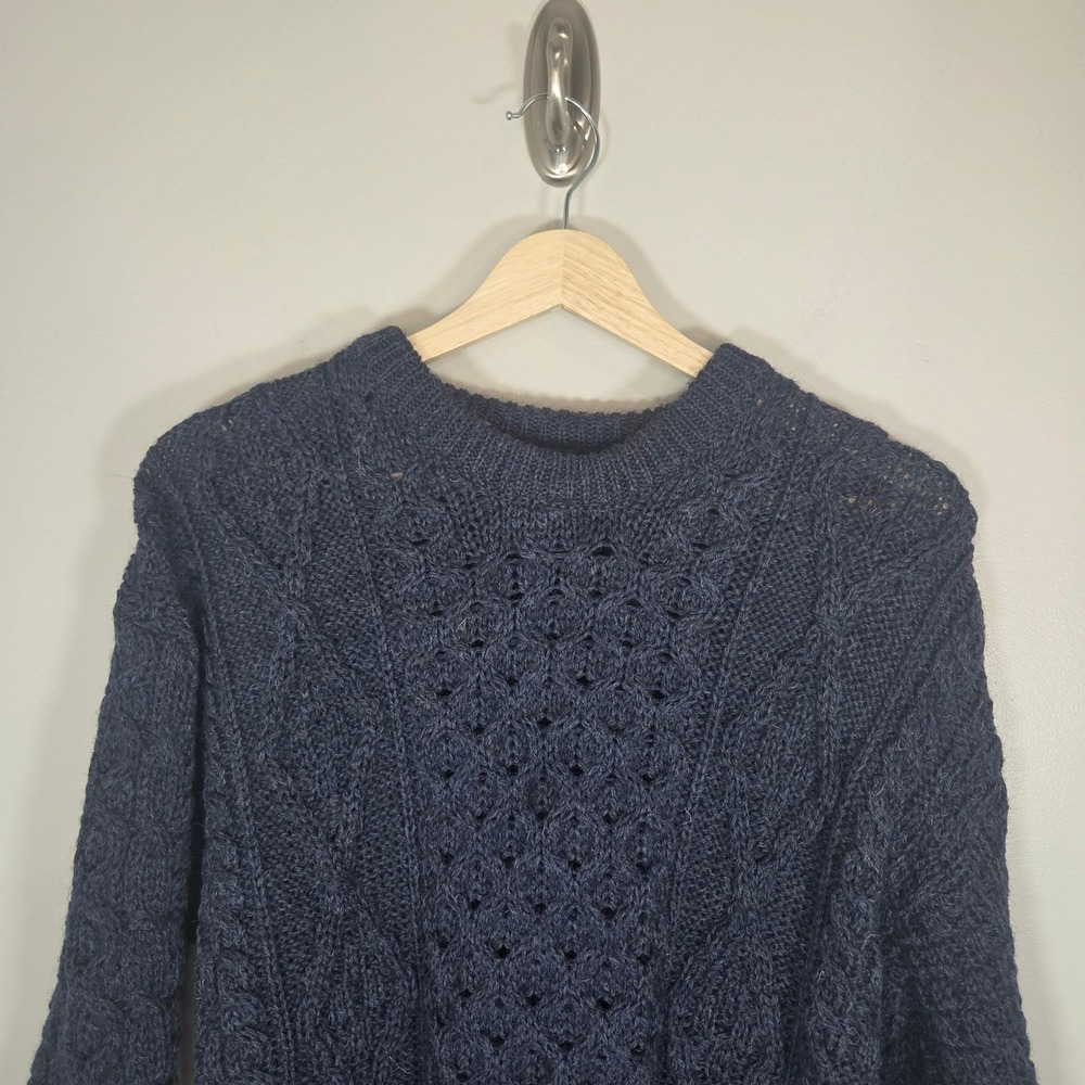 Aran Woollen Mills Irish Fisherman Sweater 100% Wool Cable Knit Made in Ireland - Picture 4 of 6